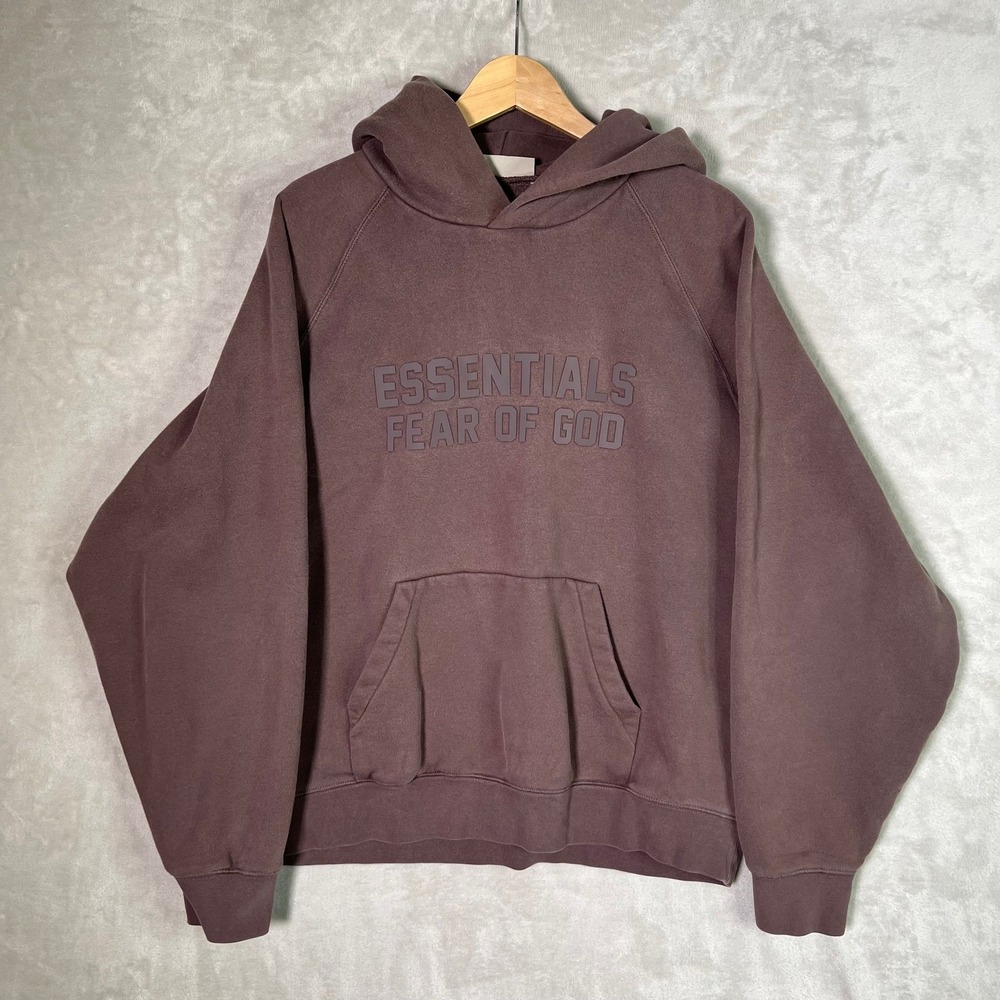 Essentials Fear Of God Hoodie Large Plum Brown